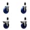 Service Caster 5'' Solid Poly Wheel Swivel 1-1/2'' Expanding Stem Caster Set 2 Brakes, 4PK SCC-EX20S514-SPUS-2-PLB-2-112 - alternate 1